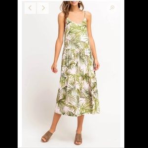 LUSH palm print midi dress